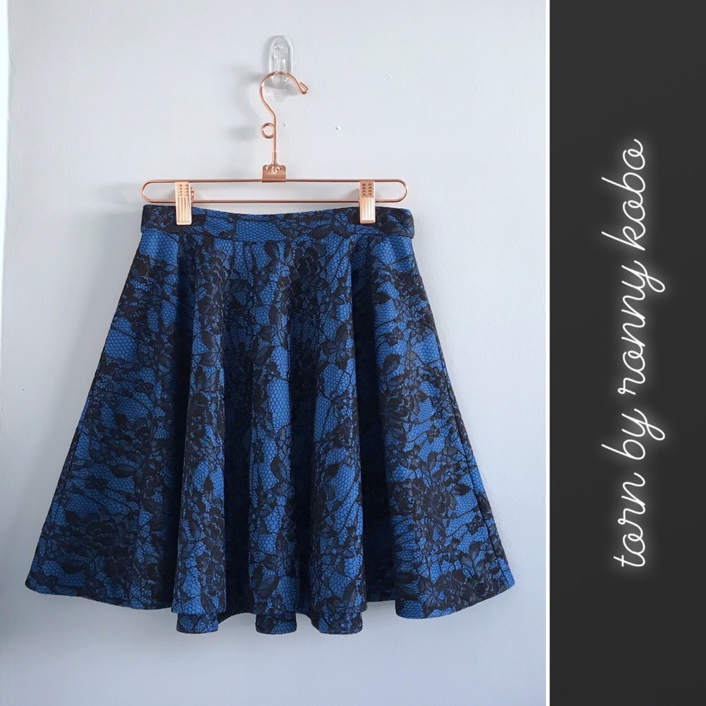 Torn by Ronny Kobo Lace Circle Mini Skirt